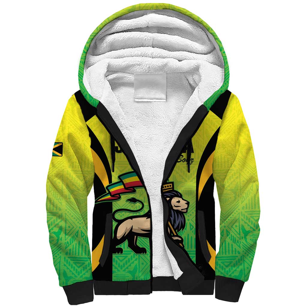 Custom Jamaica Football Sherpa Hoodie Go Reggae Boyz