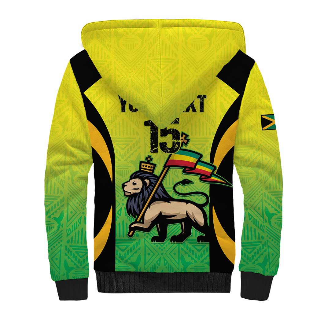 Custom Jamaica Football Sherpa Hoodie Go Reggae Boyz