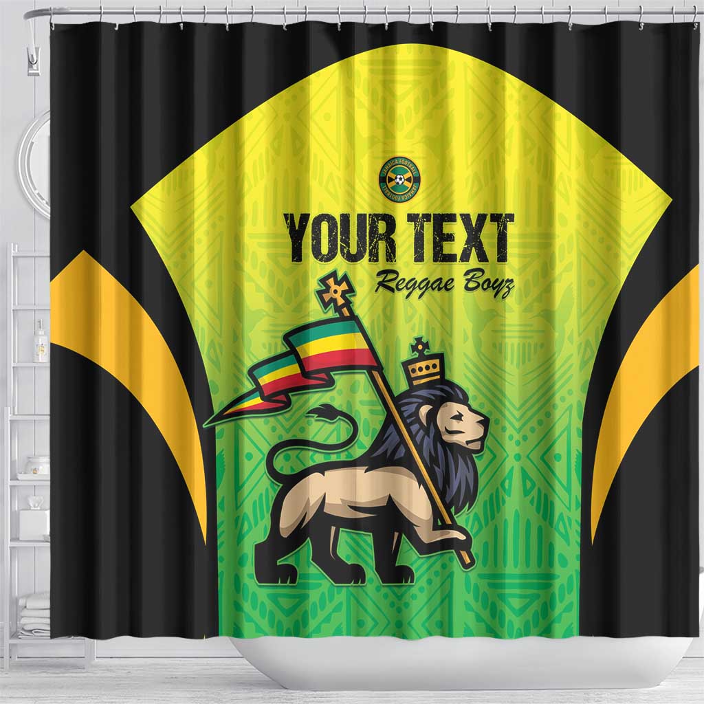 Custom Jamaica Football Shower Curtain Go Reggae Boyz
