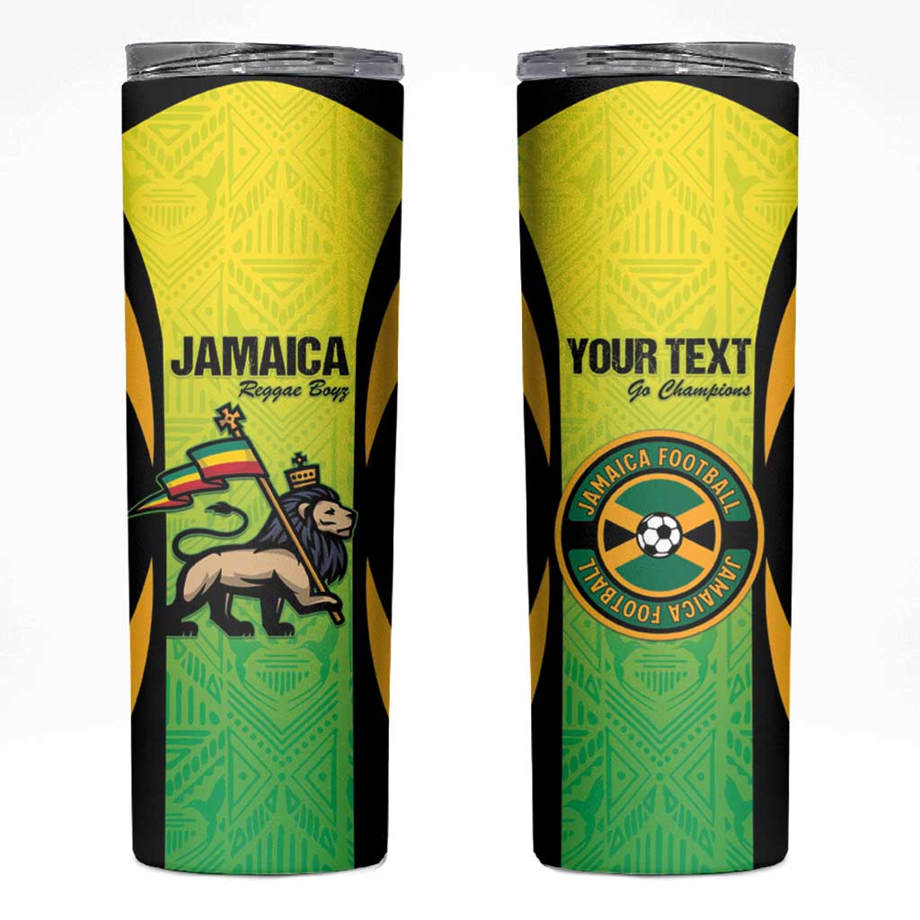 Custom Jamaica Football Skinny Tumbler Go Reggae Boyz