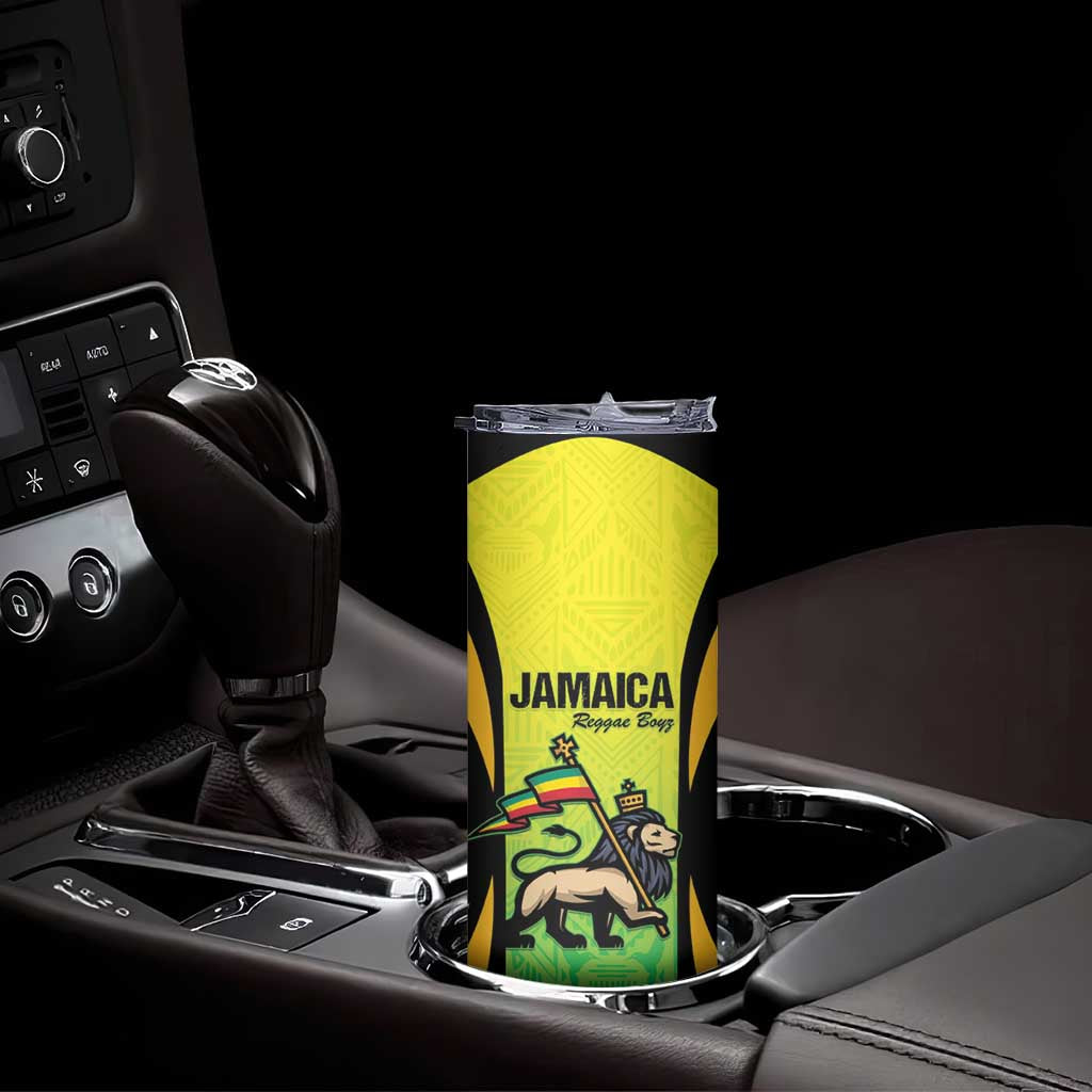 Custom Jamaica Football Skinny Tumbler Go Reggae Boyz