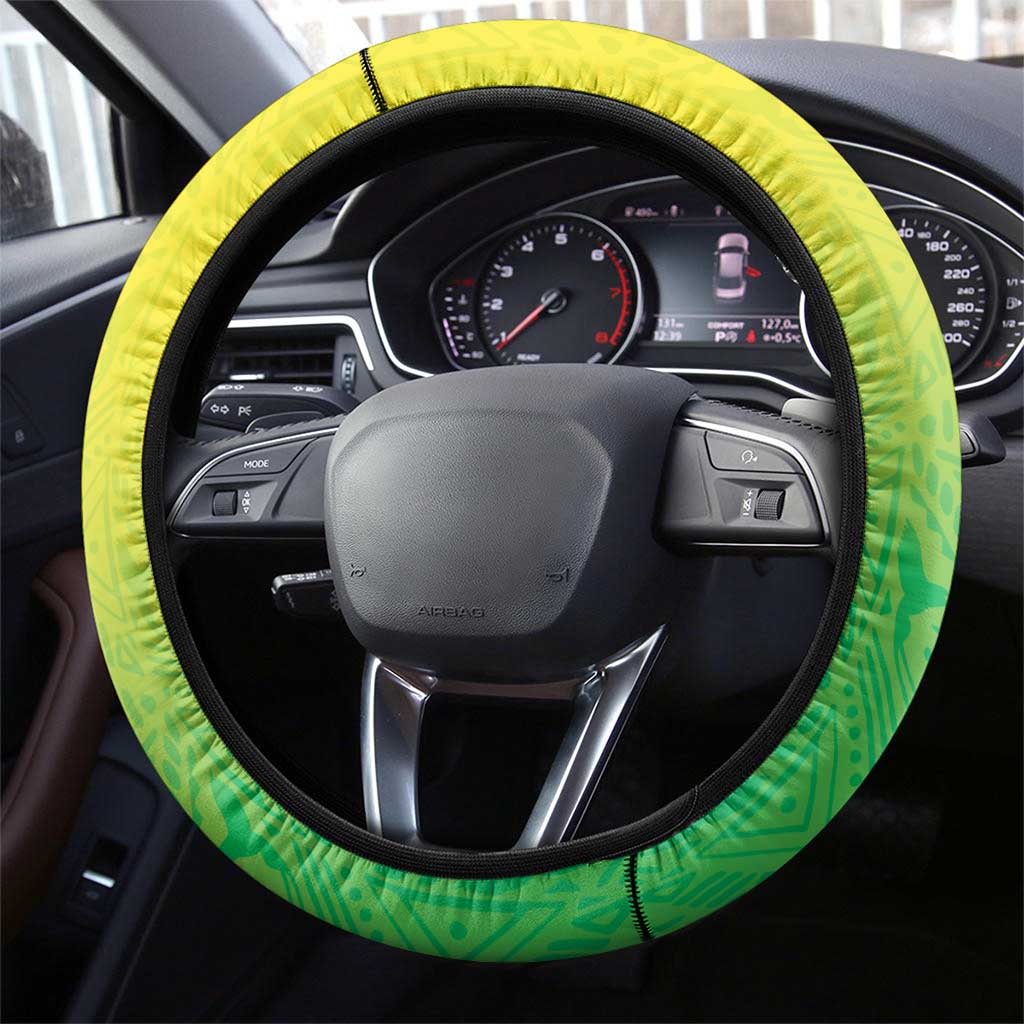 Jamaica Football Steering Wheel Cover Go Reggae Boyz