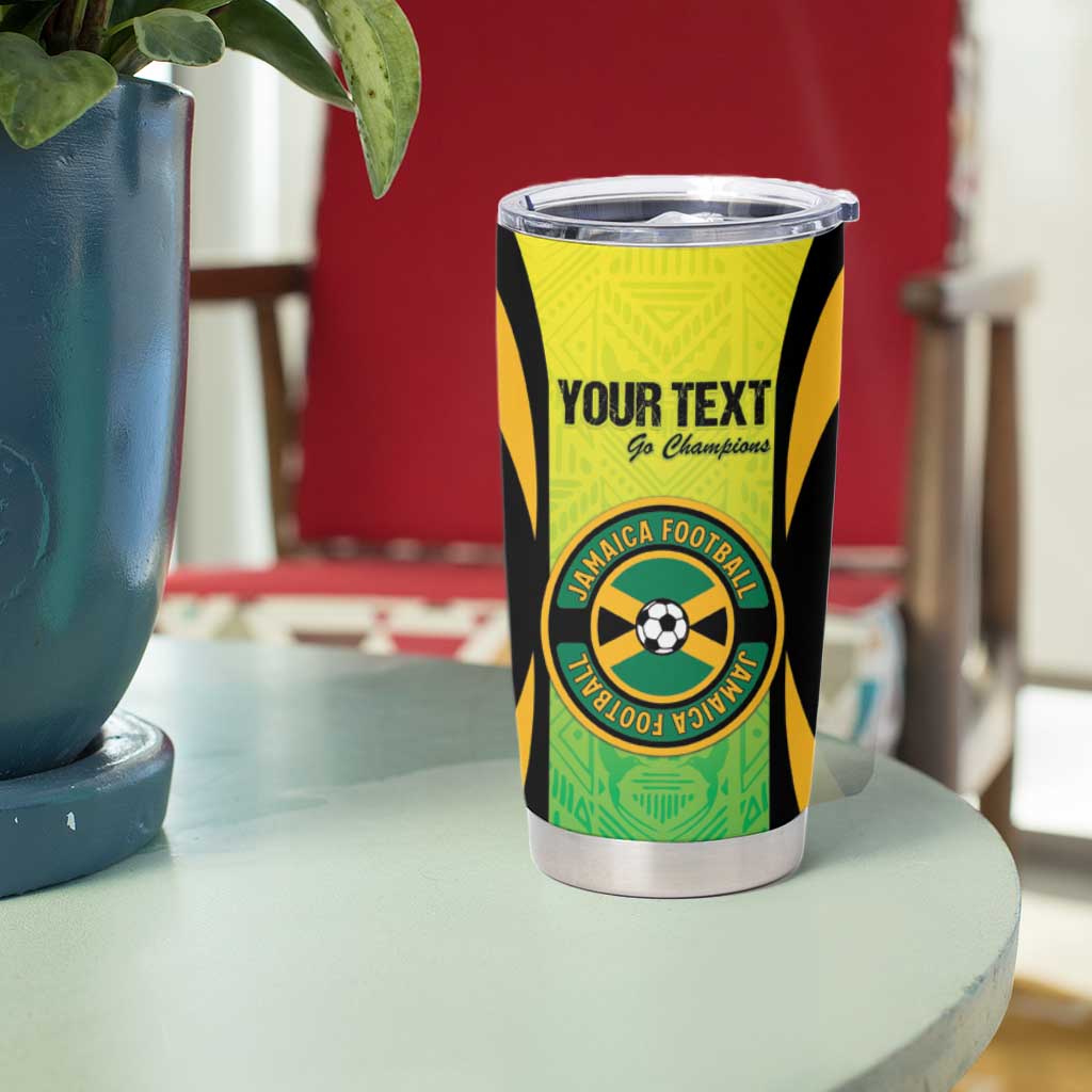Custom Jamaica Football Tumbler Cup Go Reggae Boyz