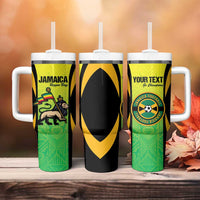 Custom Jamaica Football Tumbler With Handle Go Reggae Boyz