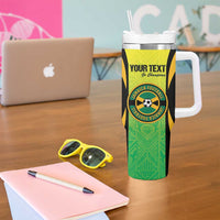 Custom Jamaica Football Tumbler With Handle Go Reggae Boyz