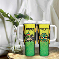 Custom Jamaica Football Tumbler With Handle Go Reggae Boyz