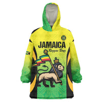 Custom Jamaica Football Wearable Blanket Hoodie Go Reggae Boyz