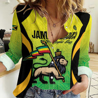 Custom Jamaica Football Women Casual Shirt Go Reggae Boyz