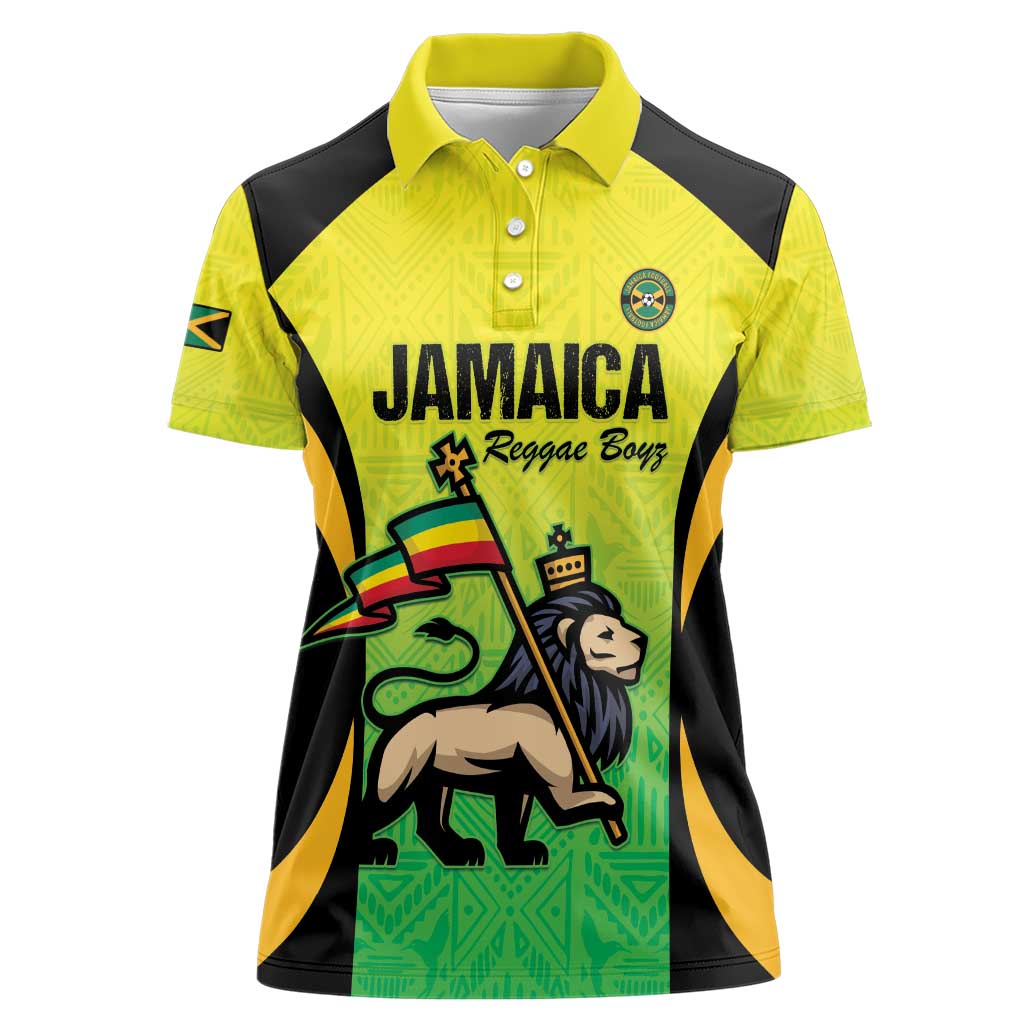 Custom Jamaica Football Women Polo Shirt Go Reggae Boyz