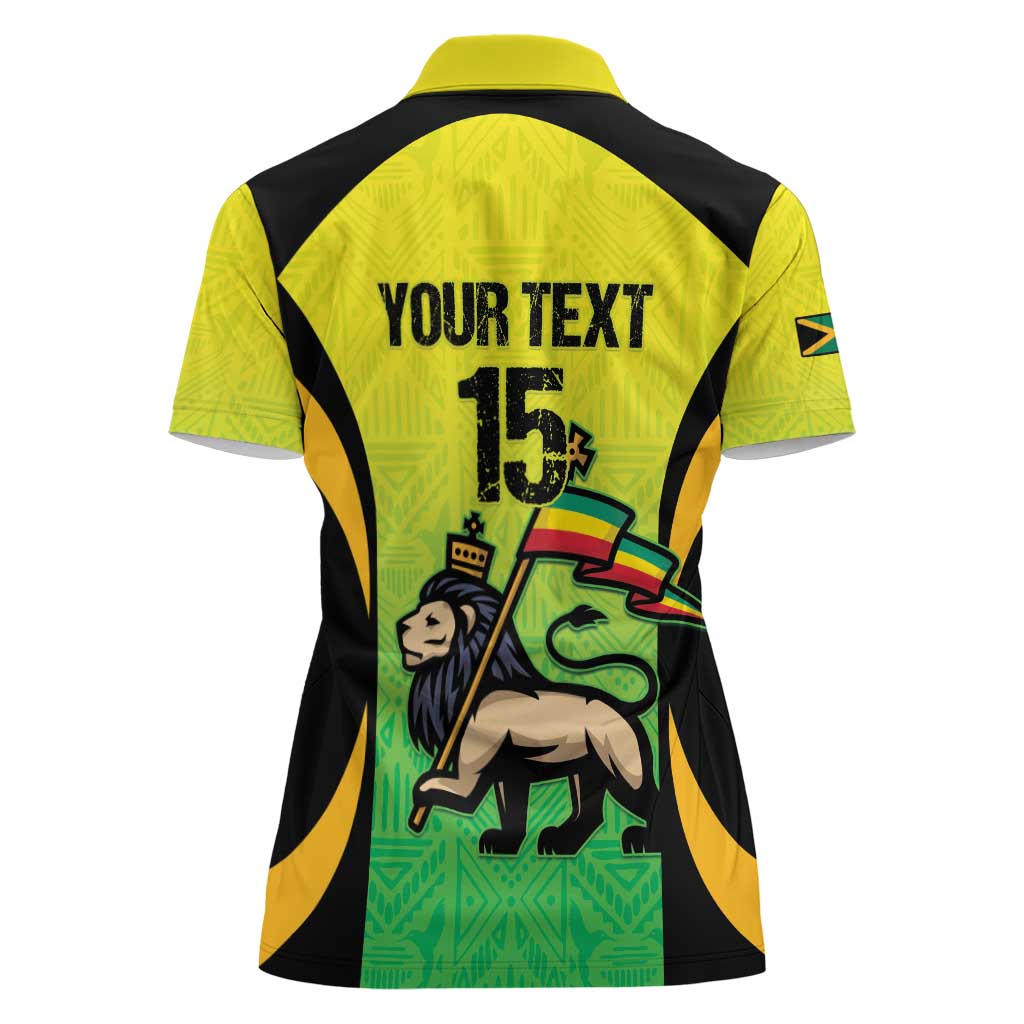 Custom Jamaica Football Women Polo Shirt Go Reggae Boyz