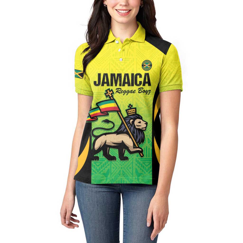 Custom Jamaica Football Women Polo Shirt Go Reggae Boyz