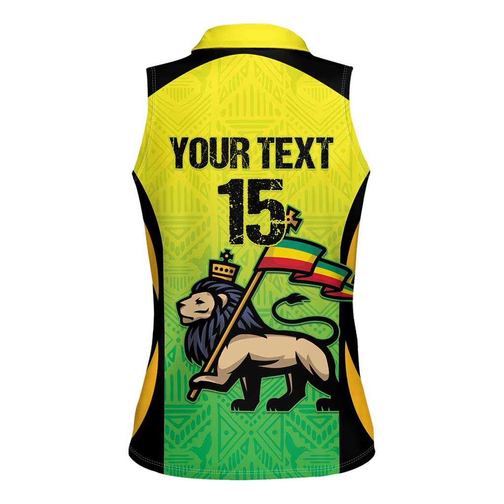 Custom Jamaica Football Women Sleeveless Polo Shirt Go Reggae Boyz