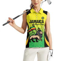 Custom Jamaica Football Women Sleeveless Polo Shirt Go Reggae Boyz