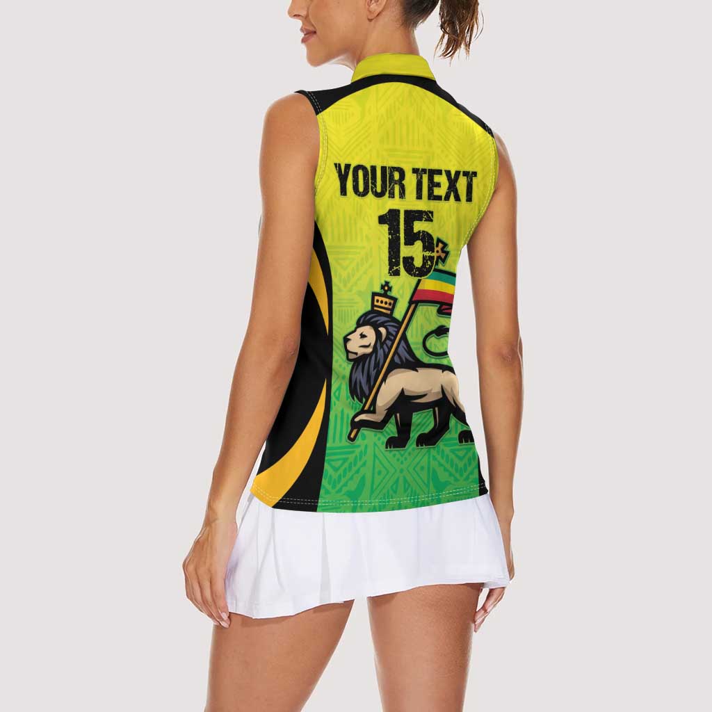 Custom Jamaica Football Women Sleeveless Polo Shirt Go Reggae Boyz