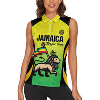 Custom Jamaica Football Women Sleeveless Polo Shirt Go Reggae Boyz