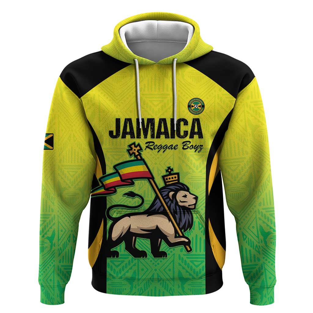 Custom Jamaica Football Zip Hoodie Go Reggae Boyz