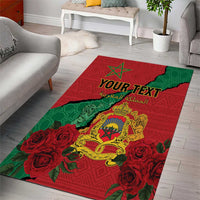 Personalised Morocco Area Rug Coat Of Arms With Rose