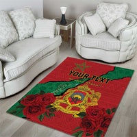Personalised Morocco Area Rug Coat Of Arms With Rose