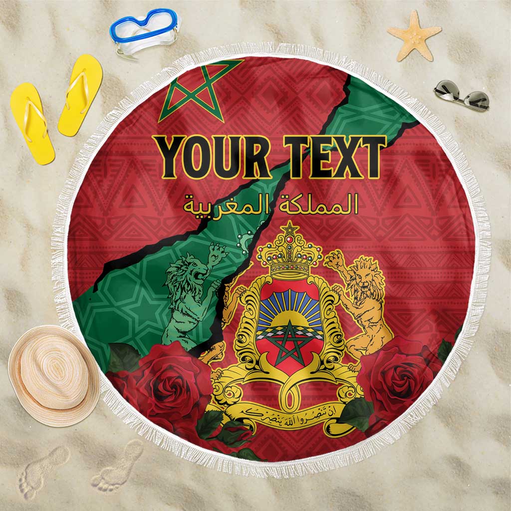 Personalised Morocco Beach Blanket Coat Of Arms With Rose
