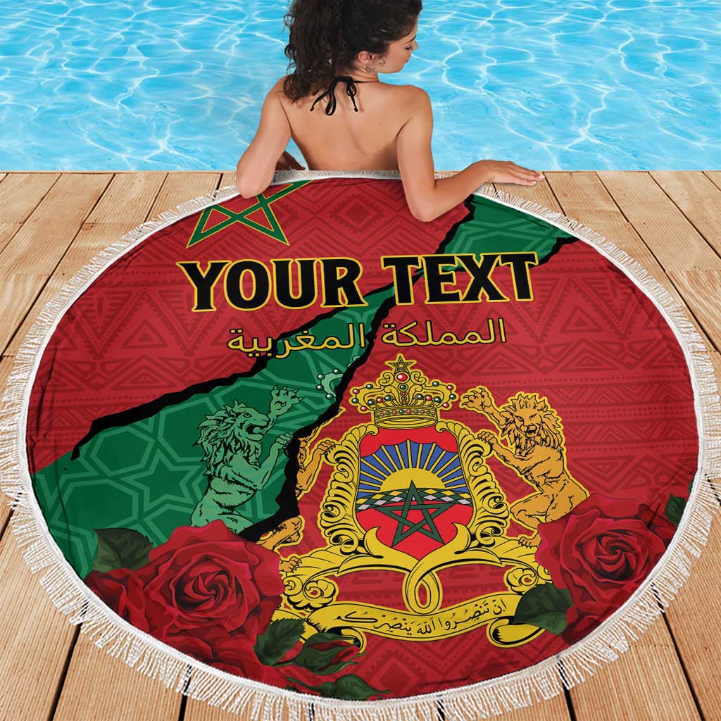 Personalised Morocco Beach Blanket Coat Of Arms With Rose
