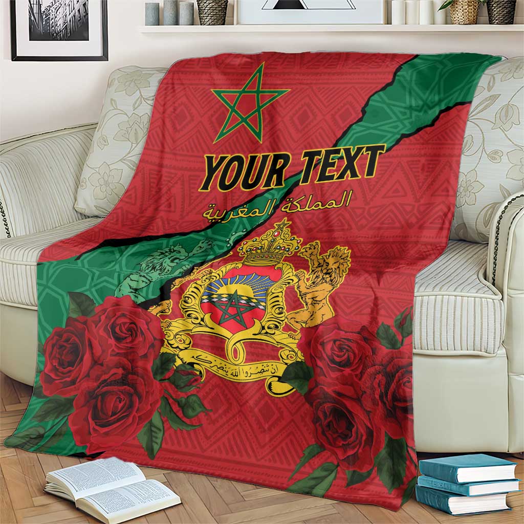 Personalised Morocco Blanket Coat Of Arms With Rose