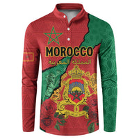 Personalised Morocco Button Sweatshirt Coat Of Arms With Rose