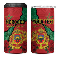 Personalised Morocco 4 in 1 Can Cooler Tumbler Coat Of Arms With Rose
