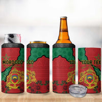 Personalised Morocco 4 in 1 Can Cooler Tumbler Coat Of Arms With Rose