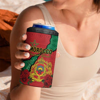 Personalised Morocco 4 in 1 Can Cooler Tumbler Coat Of Arms With Rose