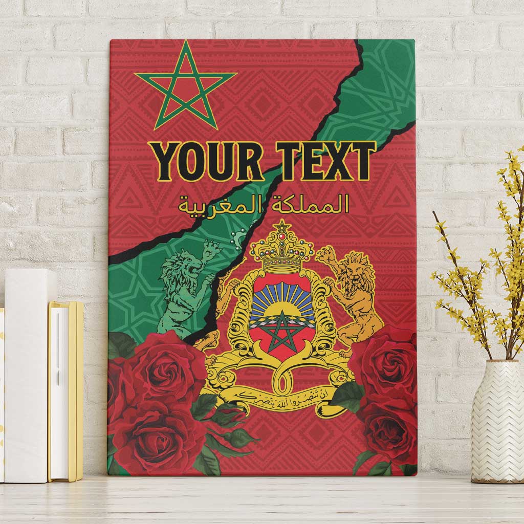 Personalised Morocco Canvas Wall Art Coat Of Arms With Rose