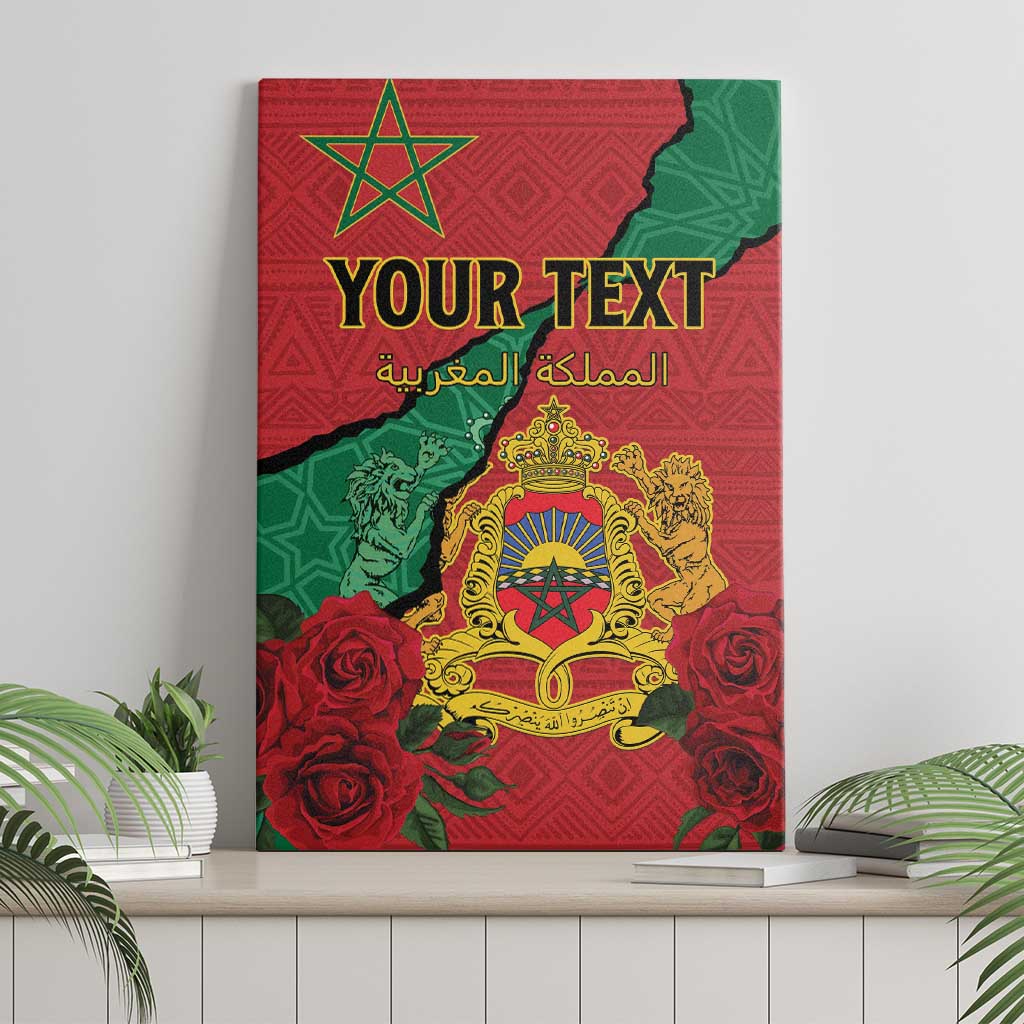 Personalised Morocco Canvas Wall Art Coat Of Arms With Rose