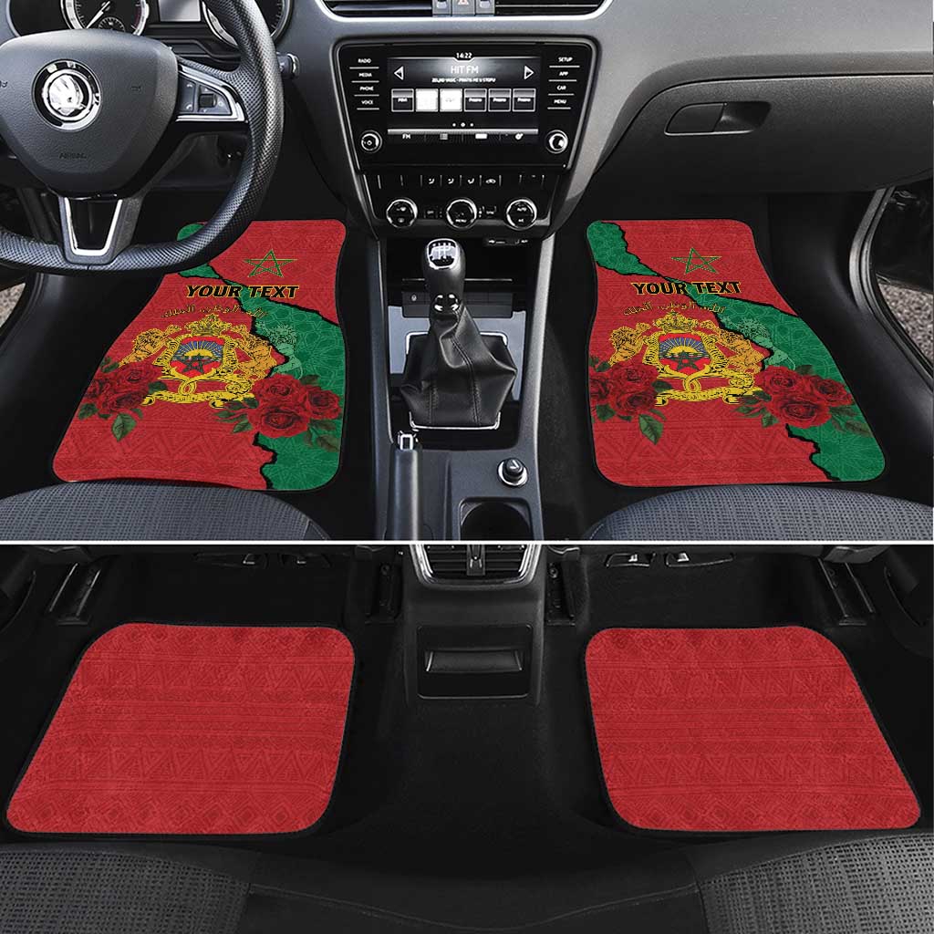 Personalised Morocco Car Mats Coat Of Arms With Rose