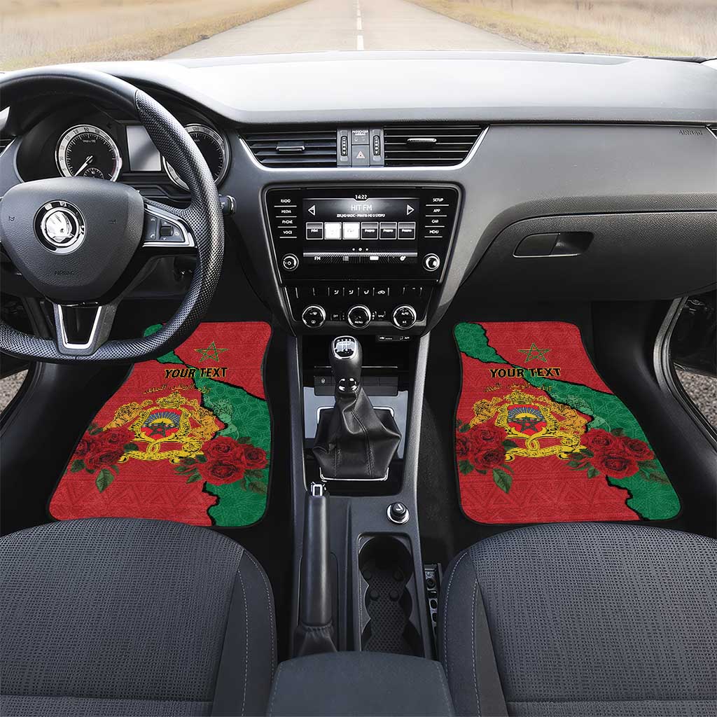 Personalised Morocco Car Mats Coat Of Arms With Rose