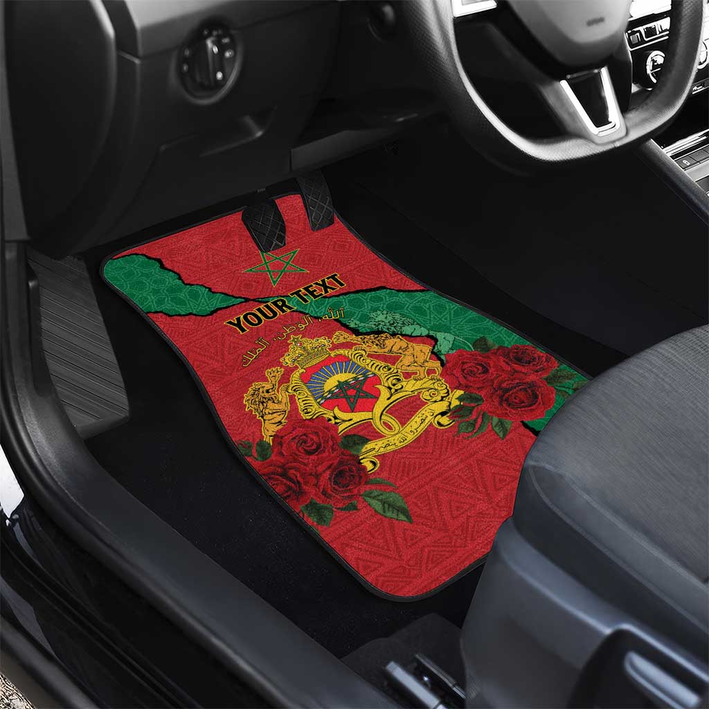 Personalised Morocco Car Mats Coat Of Arms With Rose