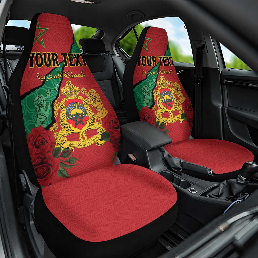 Personalised Morocco Car Seat Cover Coat Of Arms With Rose