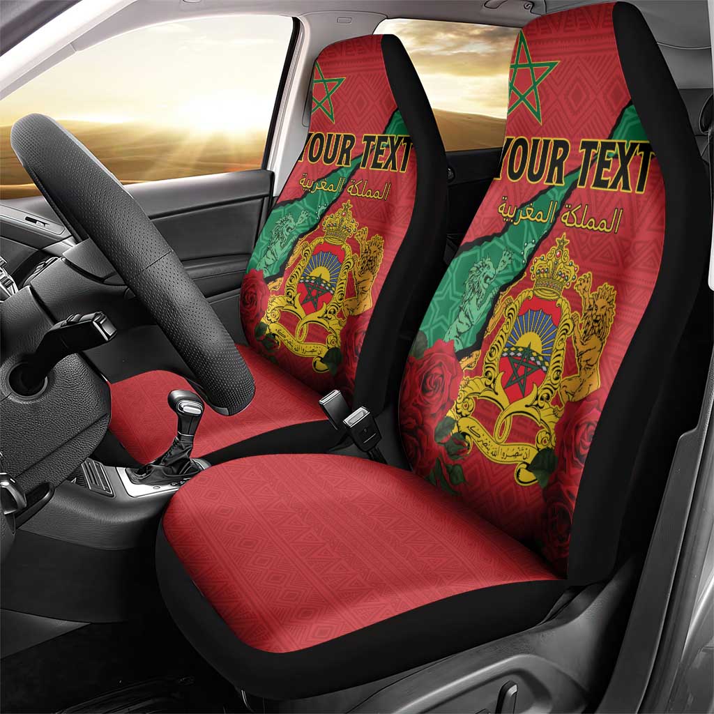 Personalised Morocco Car Seat Cover Coat Of Arms With Rose