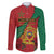 Personalised Morocco Family Matching Long Sleeve Bodycon Dress and Hawaiian Shirt Coat Of Arms With Rose