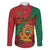 Personalised Morocco Family Matching Off The Shoulder Long Sleeve Dress and Hawaiian Shirt Coat Of Arms With Rose