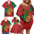 Personalised Morocco Family Matching Off Shoulder Short Dress and Hawaiian Shirt Coat Of Arms With Rose