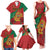 Personalised Morocco Family Matching Tank Maxi Dress and Hawaiian Shirt Coat Of Arms With Rose