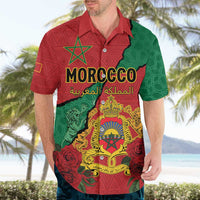 Personalised Morocco Hawaiian Shirt Coat Of Arms With Rose