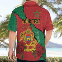 Personalised Morocco Hawaiian Shirt Coat Of Arms With Rose