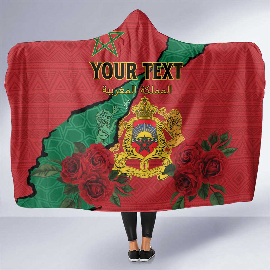 Personalised Morocco Hooded Blanket Coat Of Arms With Rose