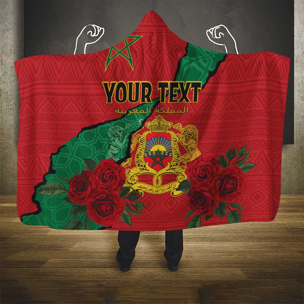 Personalised Morocco Hooded Blanket Coat Of Arms With Rose