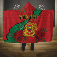 Personalised Morocco Hooded Blanket Coat Of Arms With Rose