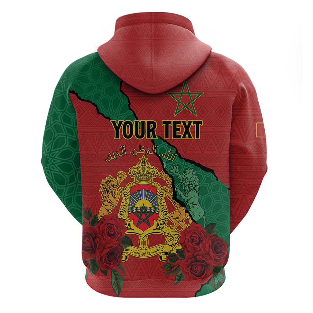 Personalised Morocco Hoodie Coat Of Arms With Rose
