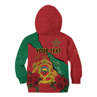 Personalised Morocco Kid Hoodie Coat Of Arms With Rose