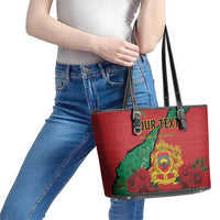 Personalised Morocco Leather Tote Bag Coat Of Arms With Rose