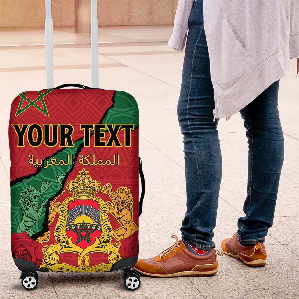 Personalised Morocco Luggage Cover Coat Of Arms With Rose