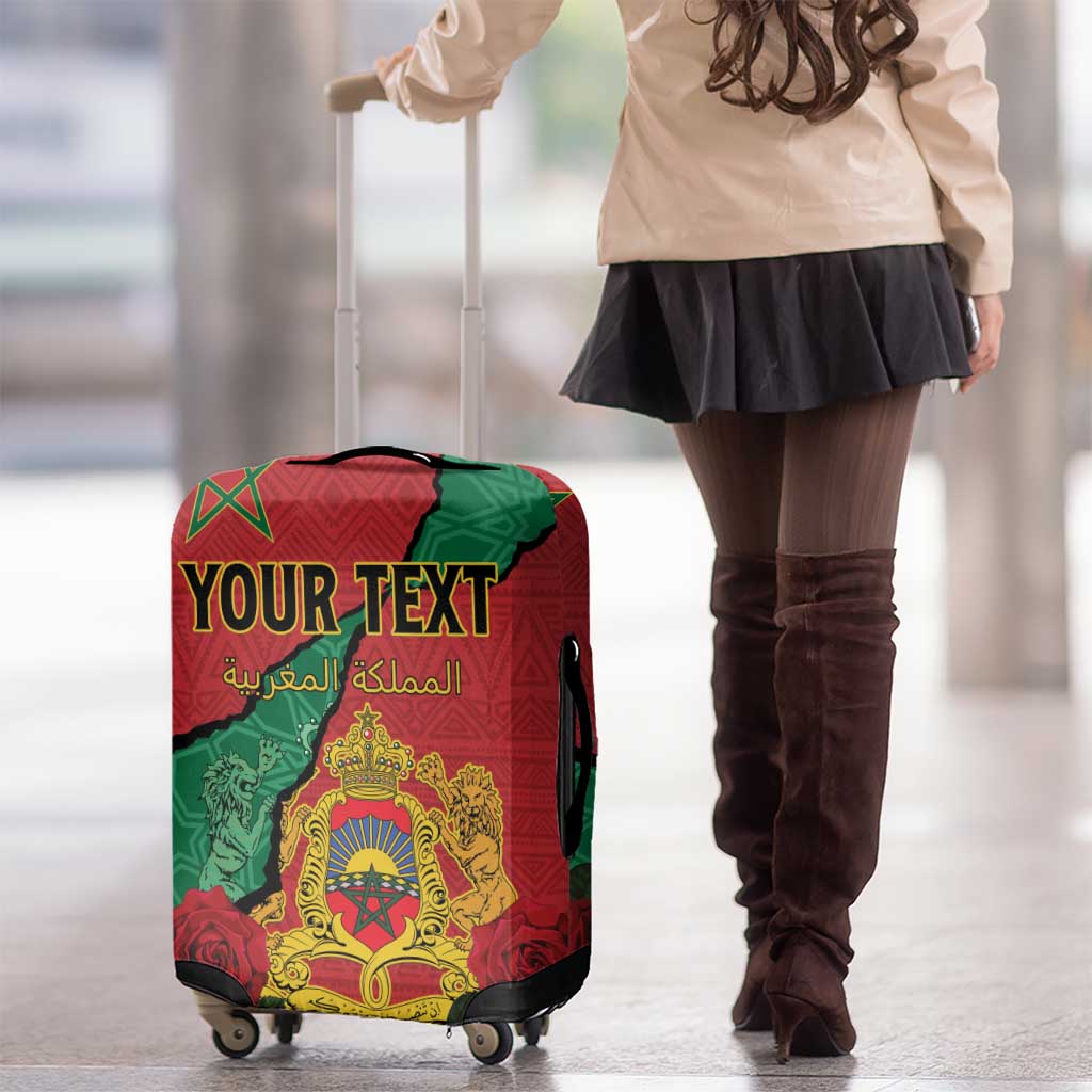 Personalised Morocco Luggage Cover Coat Of Arms With Rose